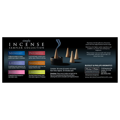 Simply Incense Cone Sampler Collection Box Set