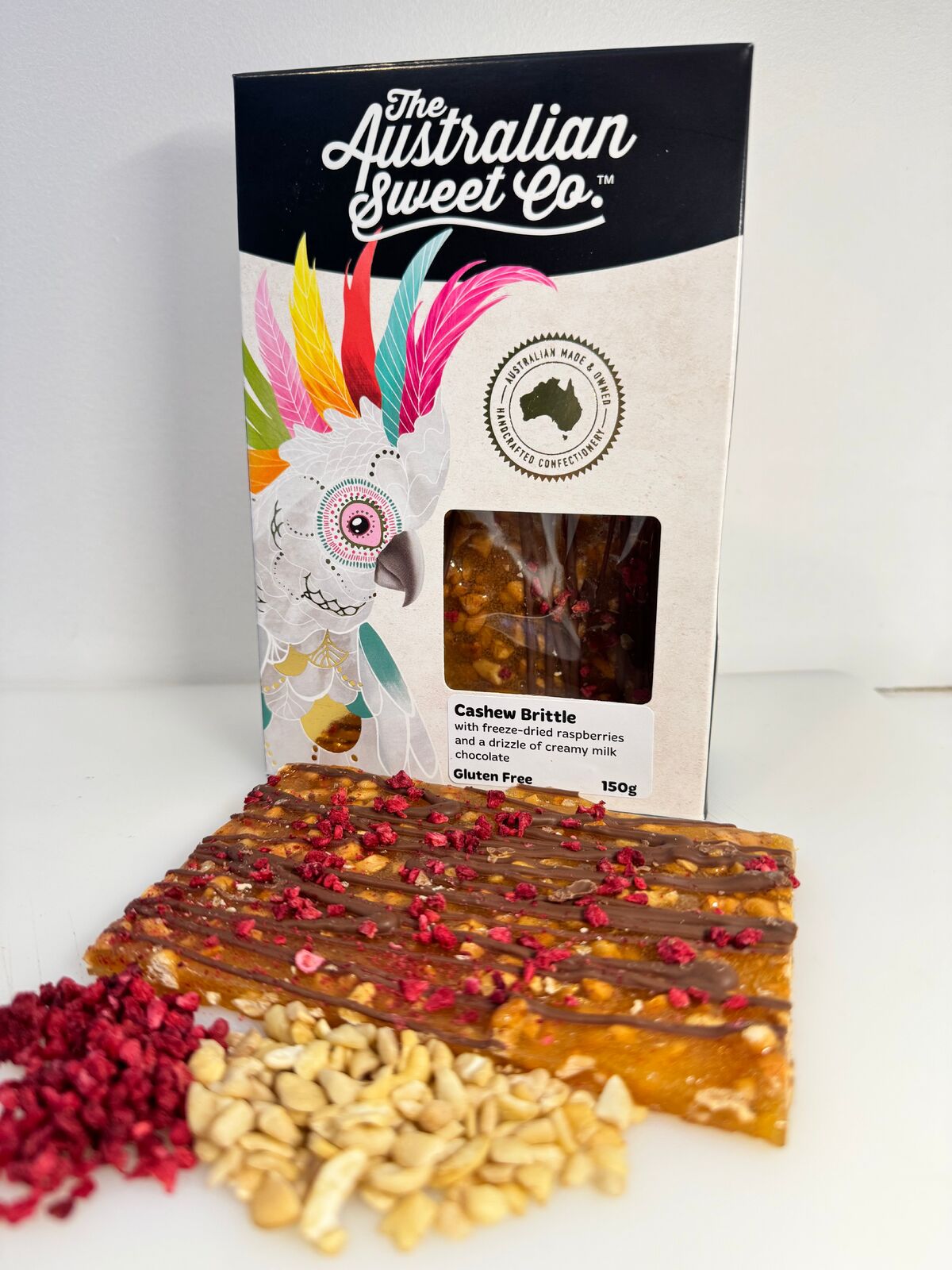 Cashew, Raspberry & Milk Chocolate Brittle