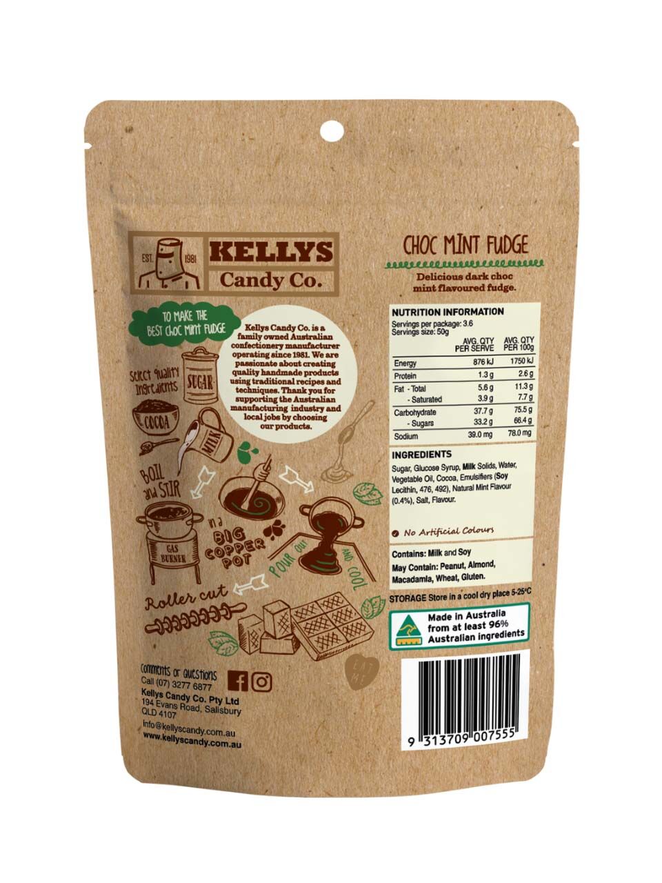 Choc Mint Fudge - 180g Pouch