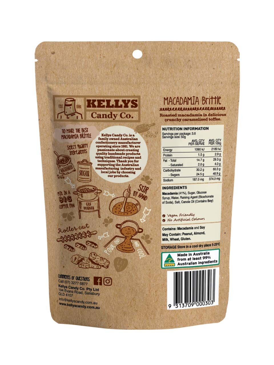 Macadamia Brittle - 180g Pouch