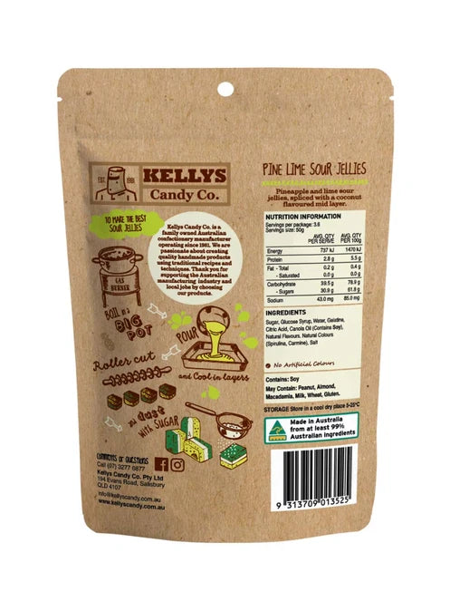 Pine Lime Sour Jellies - 180g Pouch